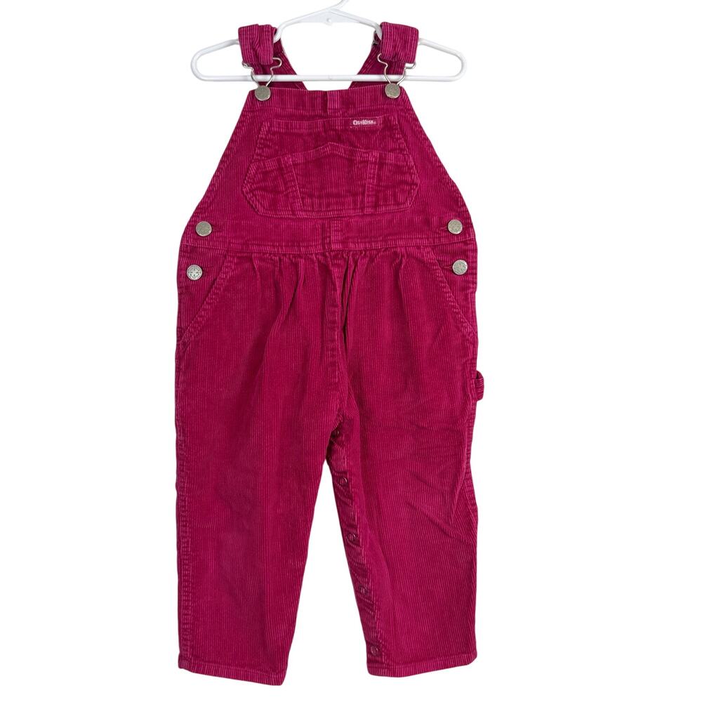 Vintage OshKosh B’Gosh Vestback Corduroy Pink Overalls Coveralls Girls - 2T 2